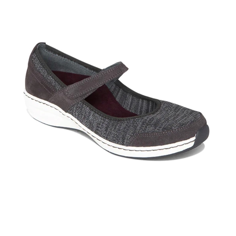 Aetrex Mina Mary Jane Shoes Charcoal Gray Orthotic Slip Resistant Size 6-6.5 - Picture 2 of 12